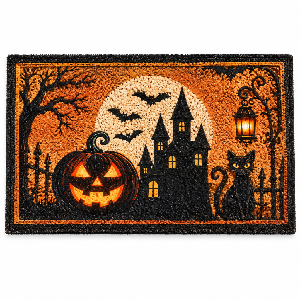 Merondell™ Haunted Pumpkin Halloween Doormat