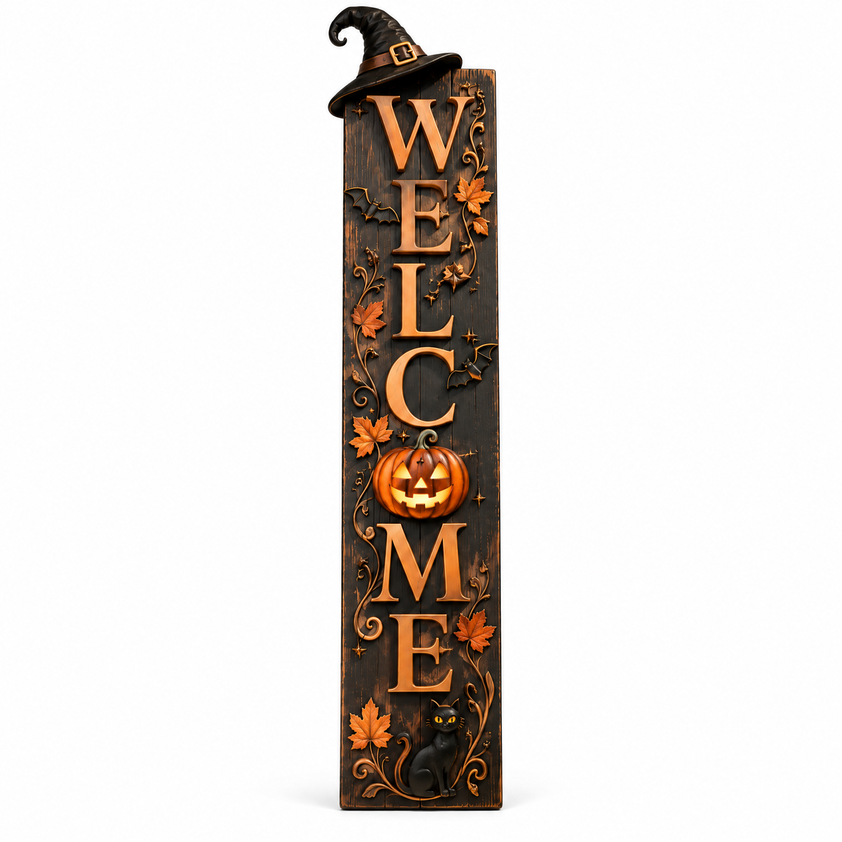 Merondell™ Rustic Halloween Welcome Porch Sign