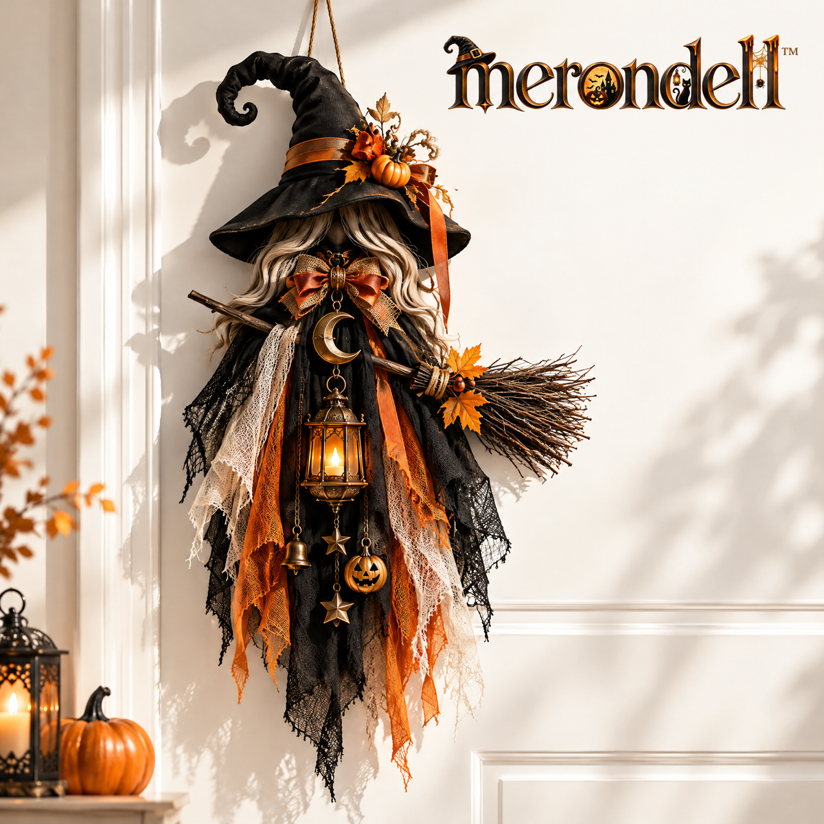Merondell™ Hanging Witch Halloween Door Decoration