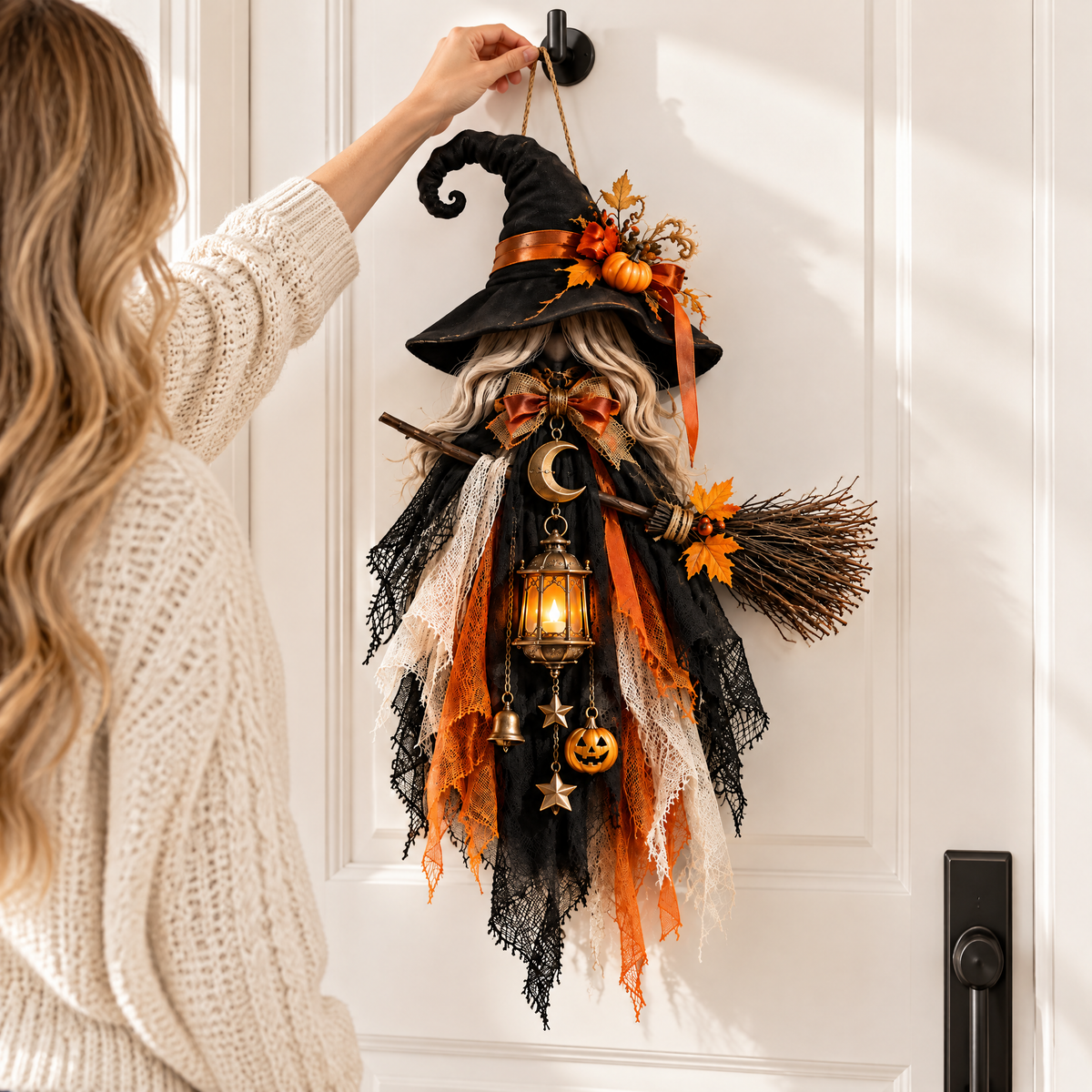 Merondell™ Hanging Witch Halloween Door Decoration
