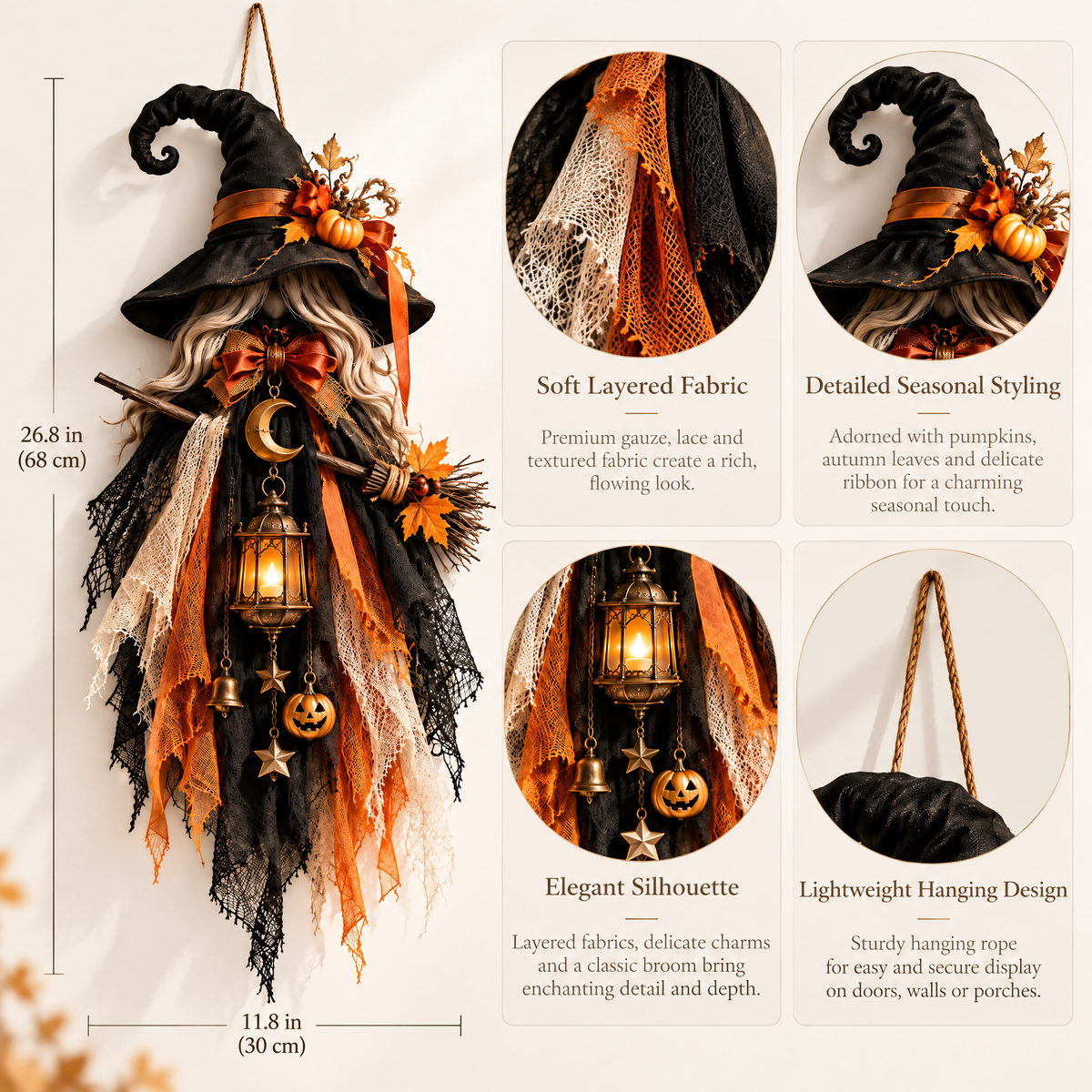 Merondell™ Hanging Witch Halloween Door Decoration