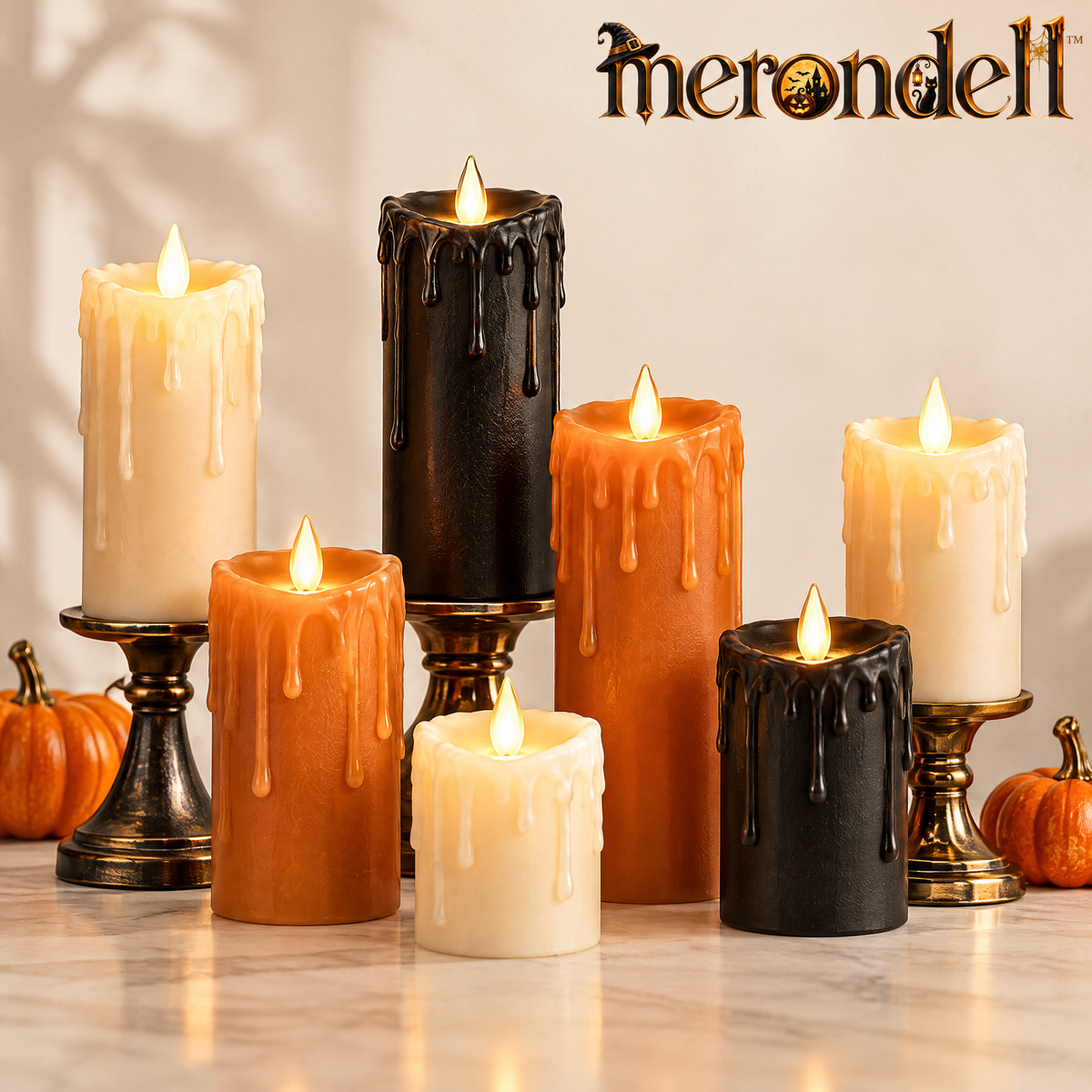 Merondell™ Dripping Wax Halloween Flameless Candles