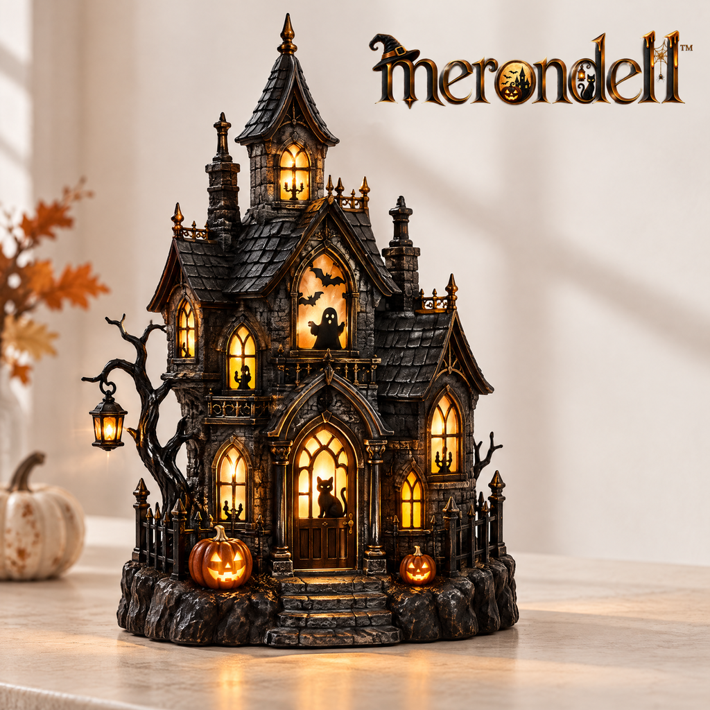 Merondell™ Lighted Gothic Haunted House Decoration