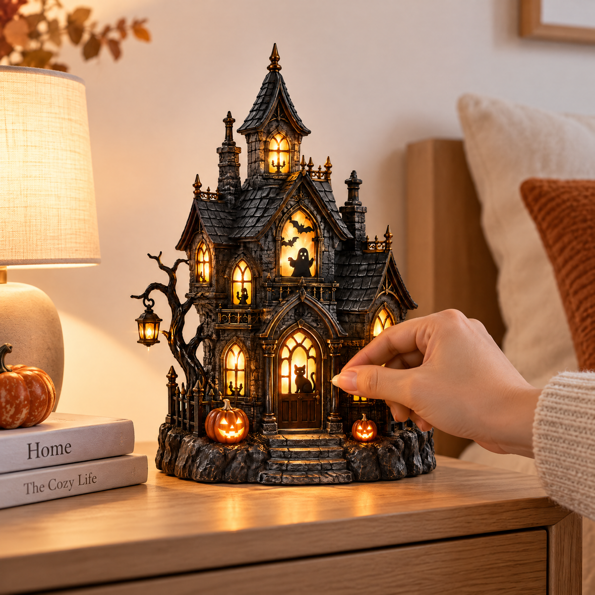 Merondell™ Lighted Gothic Haunted House Decoration