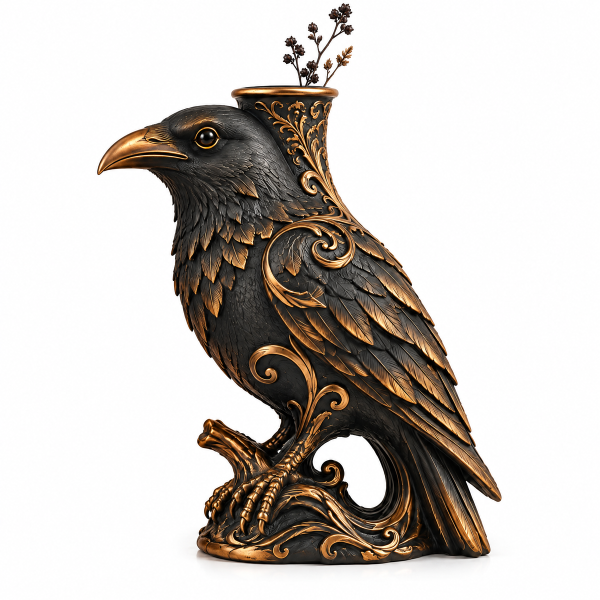 Merondell™ Gothic Raven Decorative Flower Vase