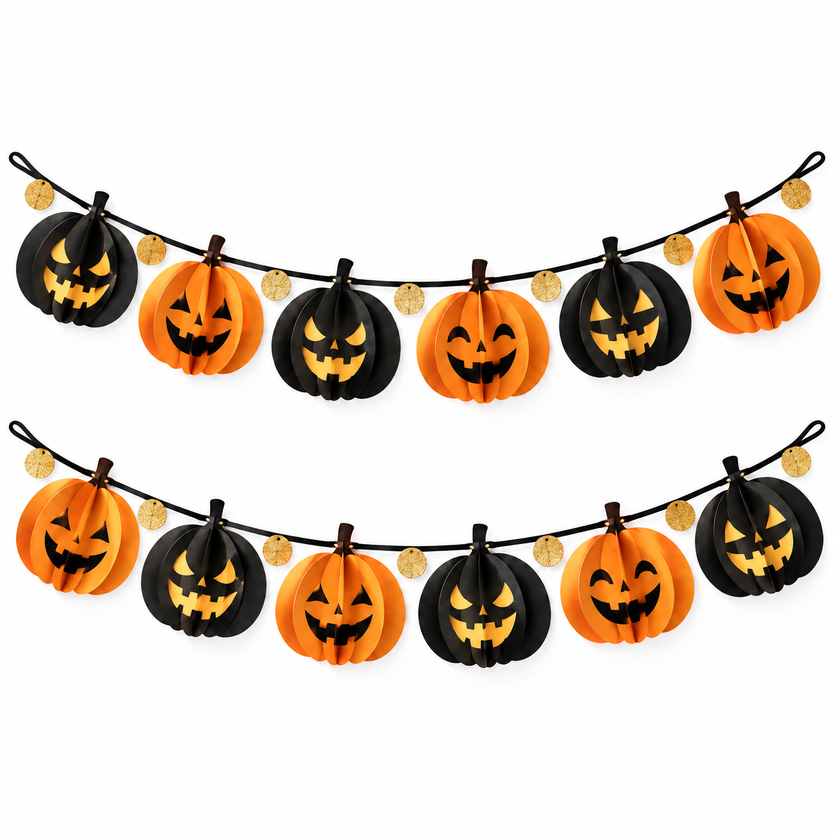 Merondell™ 3D Jack-O'-Lantern Halloween Garland