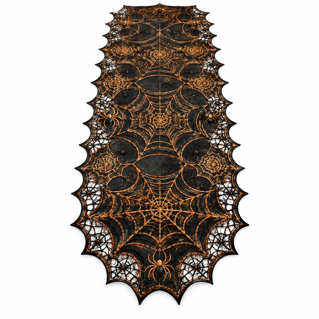 Merondell™ Gothic Spiderweb Halloween Table Runner