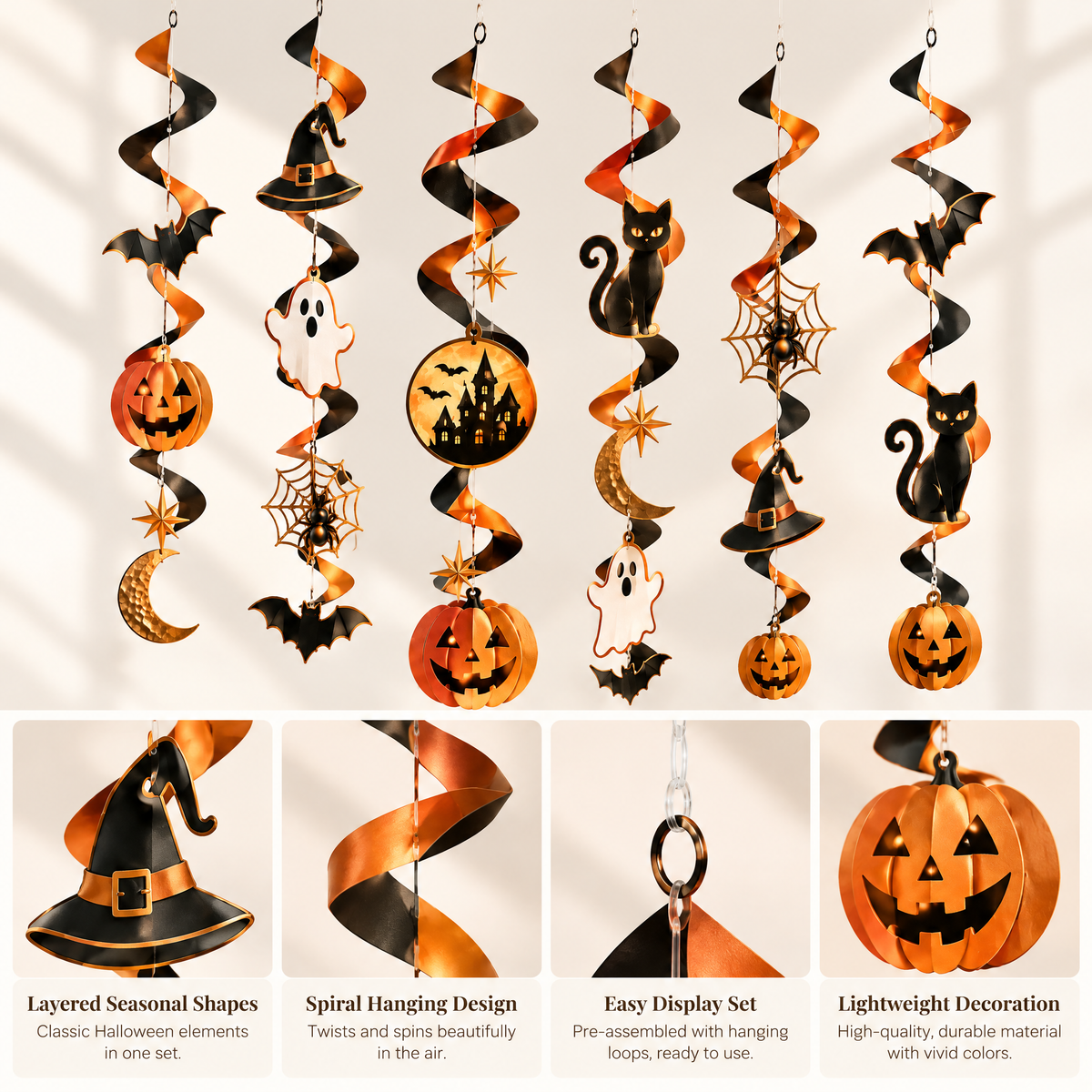 Merondell™ Halloween Hanging Swirl Decoration Set
